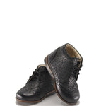 Load image into Gallery viewer, Emel Black Cheetah Wingtip Baby Bootie
