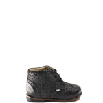 Load image into Gallery viewer, Emel Black Cheetah Wingtip Baby Bootie

