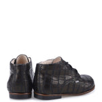 Load image into Gallery viewer, Emel Gunmetal Croc Baby Bootie

