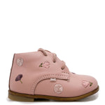 Load image into Gallery viewer, Emel Pink Floral Embroidered Baby Bootie
