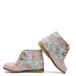 Load image into Gallery viewer, Emel Pink Floral Baby Bootie
