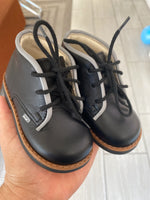 Load image into Gallery viewer, Emel Black and Gray Baby Bootie
