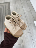 Load image into Gallery viewer, Emel Taupe Linen Baby Bootie
