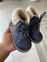 Load image into Gallery viewer, Emel Navy Sweater Baby Boot
