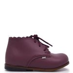 Load image into Gallery viewer, Emel Plum Scalloped Baby Bootie
