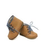 Load image into Gallery viewer, Emel Tan and Denim Baby Bootie
