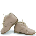 Load image into Gallery viewer, Emel Stone Taupe Perforated Baby Bootie
