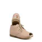 Load image into Gallery viewer, Emel Nude Pink Embroidered Baby Bootie
