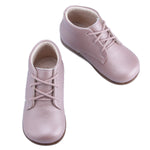 Load image into Gallery viewer, Emel Pearlised Pink Lace-Up Bootie
