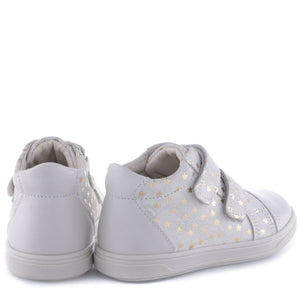 Emel Off-White/Gold Star Velcro Sneaker