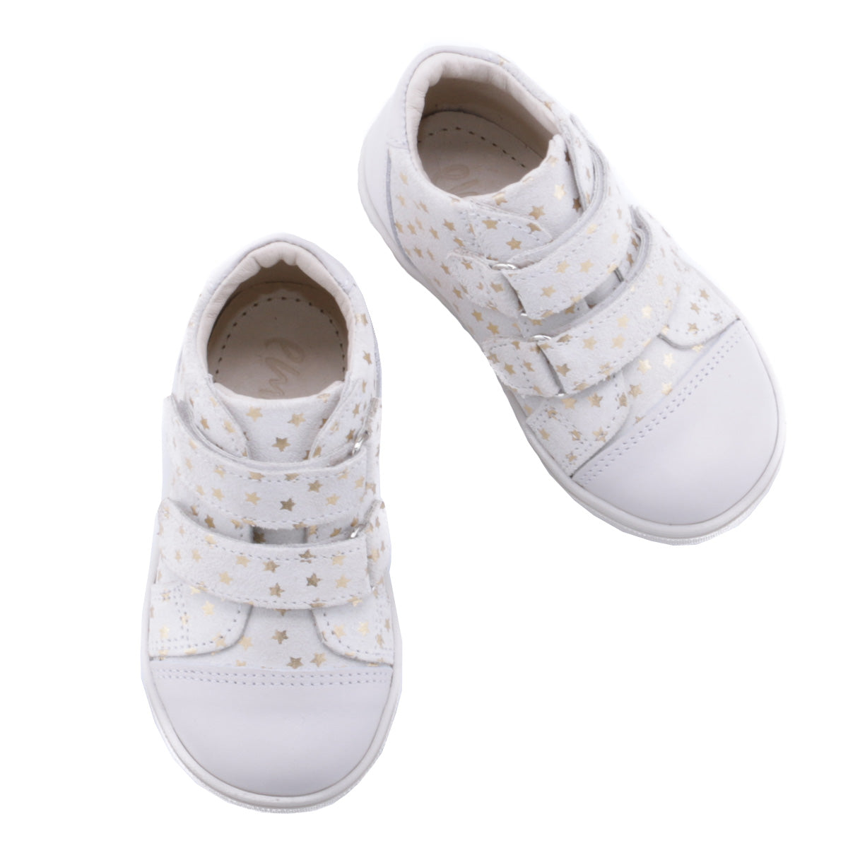 Emel Off-White/Gold Star Velcro Sneaker