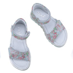 Load image into Gallery viewer, Emel Mint/Multicolour Flower Print Sandal
