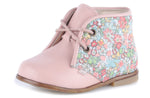 Load image into Gallery viewer, Emel Pink/Floral Print Lace-Up Bootie
