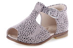 Load image into Gallery viewer, Emel Taupe/Black Dotted Peep Toe Sandal
